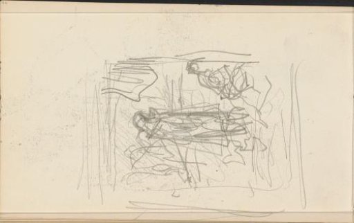 Standing and seated figure by a staircase