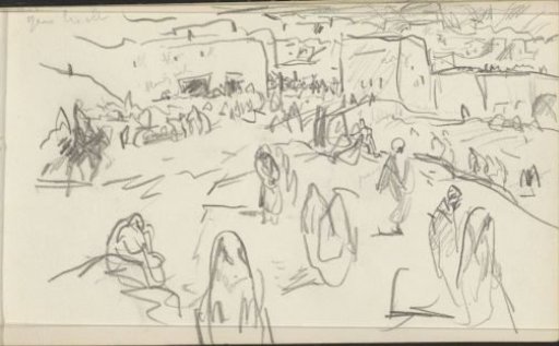 Figures on a road