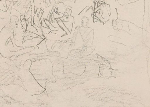Indians sitting under a parasol