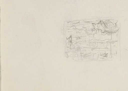 Figure seated on steps by the Ganges
