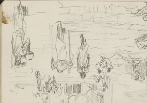 Indians on a staircase by the Ganges