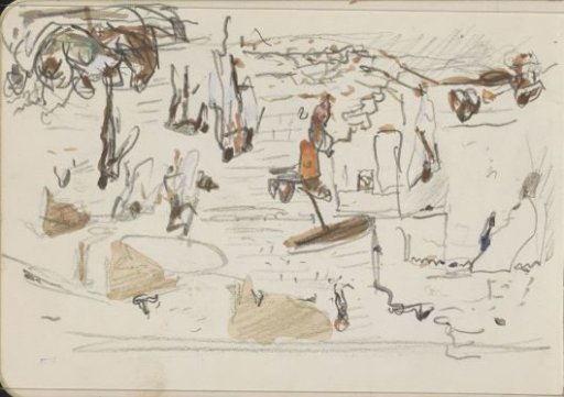 Bathing Indians at a Ghat on the Ganges