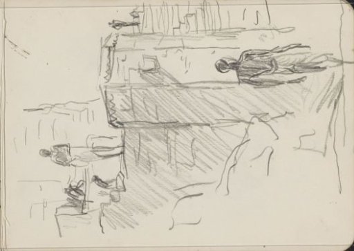Indians on steps by the Ganges
