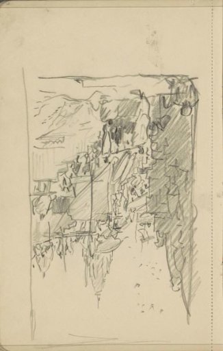 Street scene with Indians on a staircase