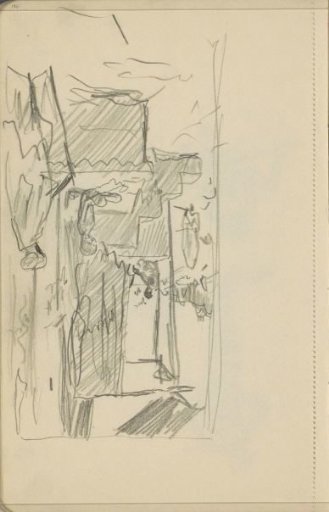Child sitting on a staircase in front of a house