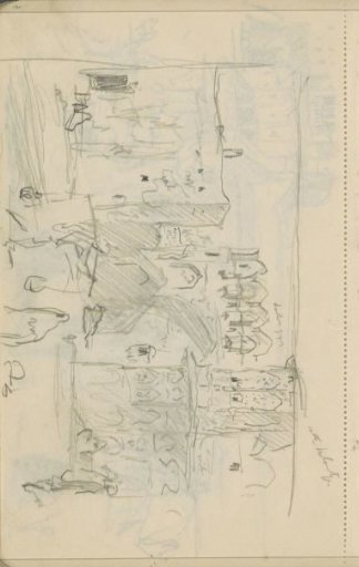Street with a gate and a water carrier