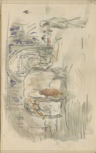 Indian with an elephant at a gate