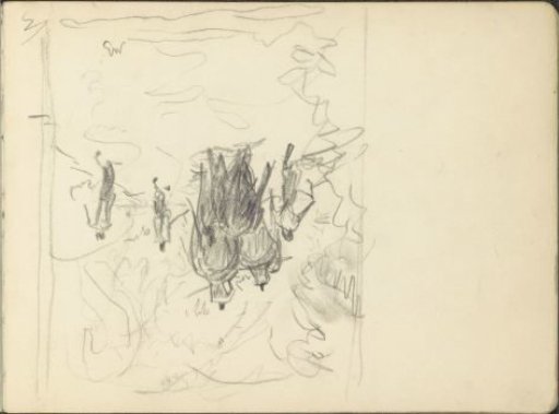 Figures on elephants in the jungle of Ceylon