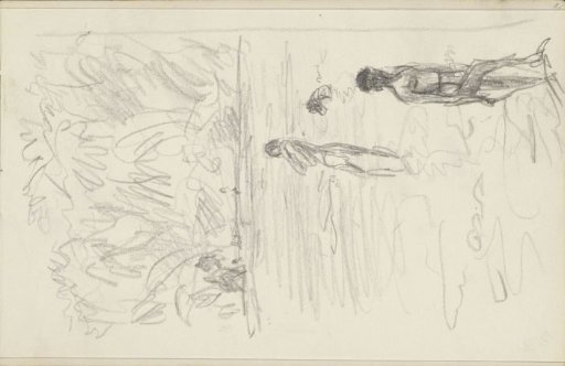 Bathing Indians in a river in the jungle