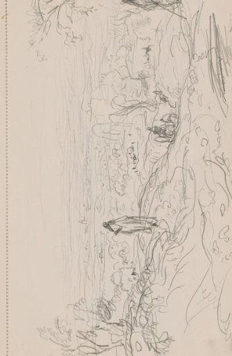 Hilly landscape with figures