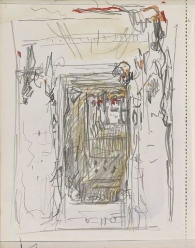 Figures in the interior of a temple