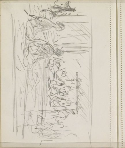 Two seated figures in an interior