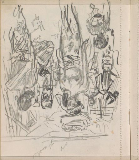 Street with figures, including women with bowls on their heads