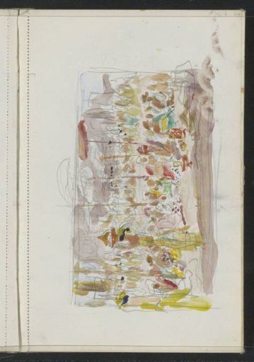 Square with seated Indonesians holding parasols
