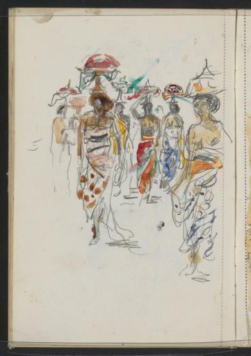 Indonesian women with bowls on their heads