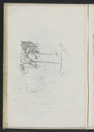 Four figures seated under two parasols