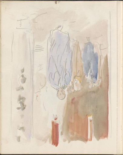Buddhist Monks by a Pillar