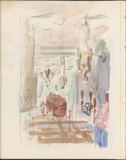 Covered Street with Lanterns and Figures