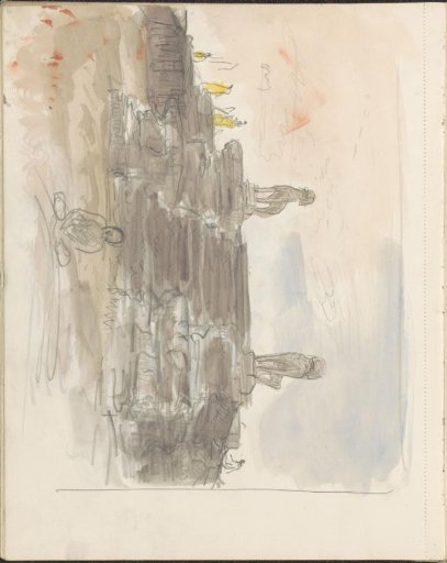 Staircase flanked by lion statues at the Angkor Wat temple in Cambodia