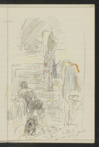 Figures by a staircase to a river
