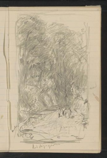Figures on a forest path