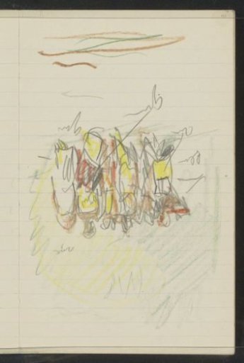 Group of figures on a country road