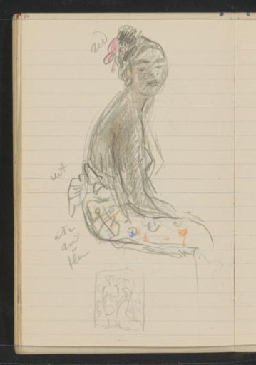 Seated Indonesian woman with a sarong