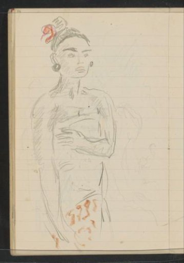 Indonesian woman with a sarong, seen from the front