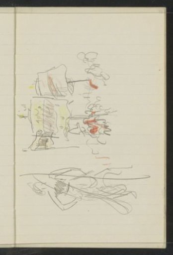 Dancer and a procession of figures with banners