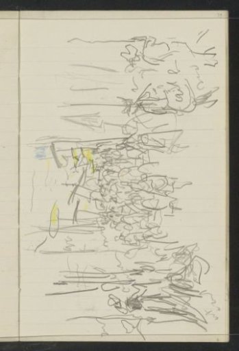 Procession of figures with parasols