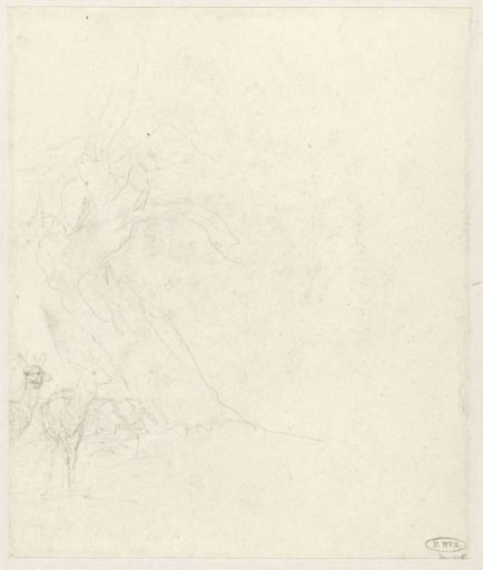 Sketch of deer under a tree