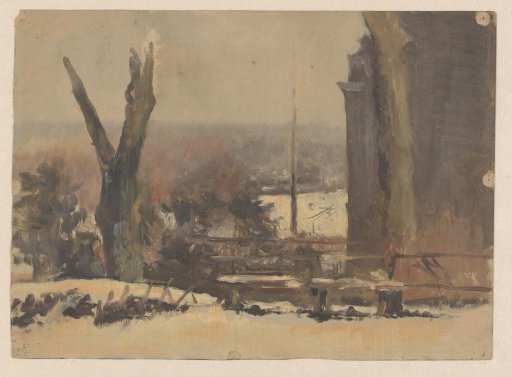 Snow scene in a hilly landscape