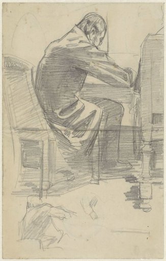Seated man at a table