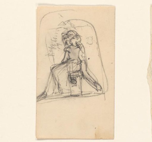 Sketch sheet with a seated woman