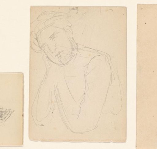 Study of a person leaning on something and supporting the head with the arms