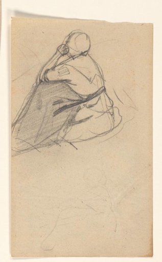 Sketch sheet with a seated woman
