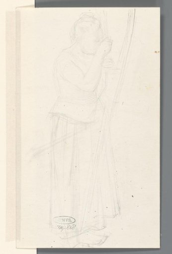 Standing woman holding an object
