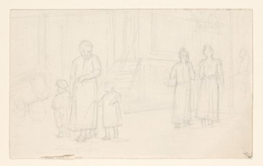 View of a street with women and children