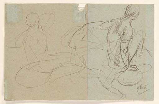 Sketch of a Seated Naked Woman