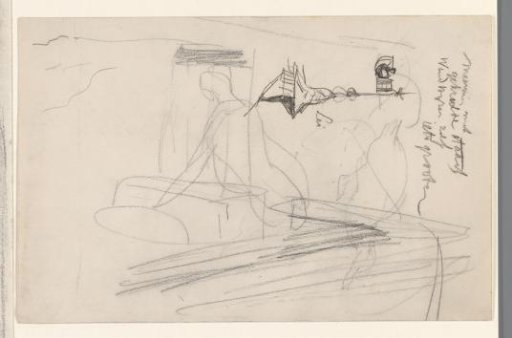 Sketch sheet with various studies, weather vane, duck, seated person