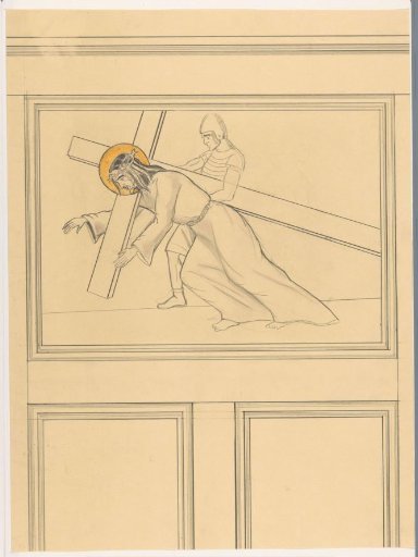The Carrying of the Cross: Christ falls under the cross