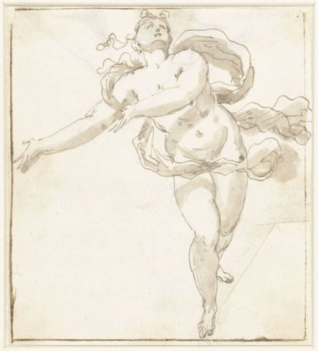 Allegorical Female Figure (Fortuna?) with Fluttering Sash