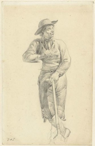 Standing peasant with pipe and spade