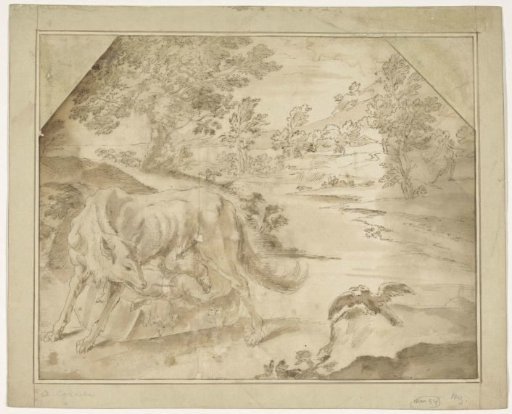 Landscape with Romulus and Remus fed by the she-wolf