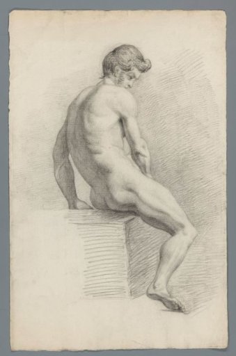 Nude study, seated