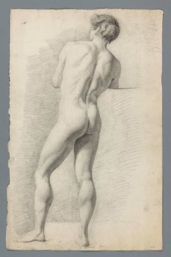 Standing male nude, seen from behind