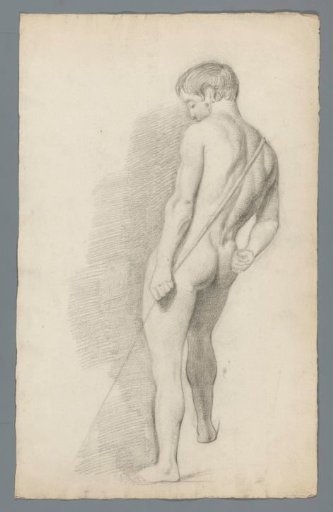 Standing male nude, with a stick in hand