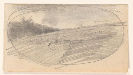 Landscape Sketch in an Oval