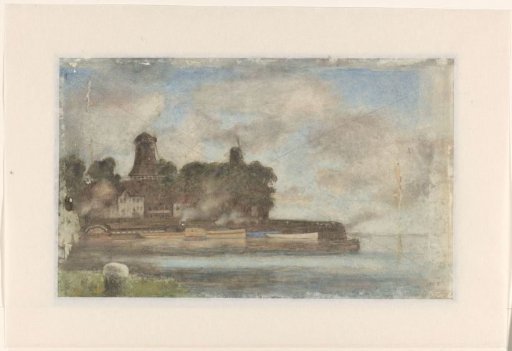 Landscape with mills by water