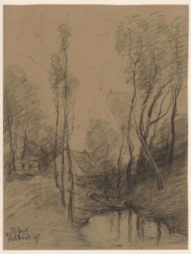 Houses among birch trees in Helkant